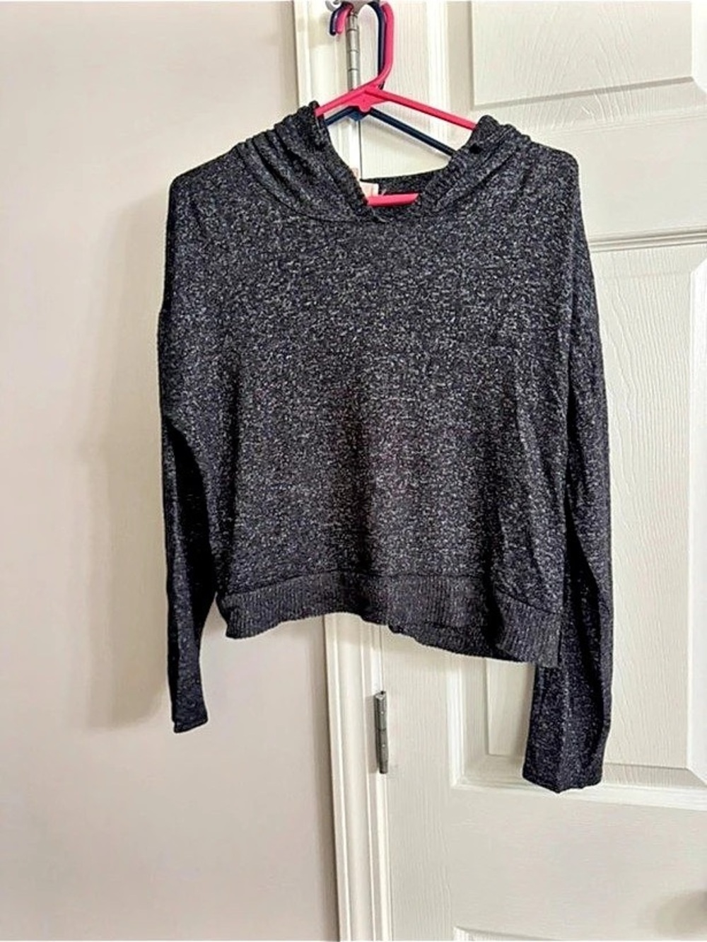 PINK Victoria's Secret Women's Black Long Sleeve Hooded Top
